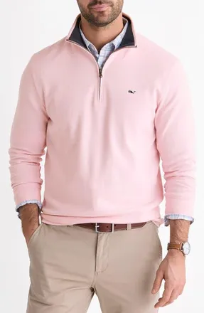 Vineyard Vines Saltwater Quater Zip Pullover in Pink Drink at Nordstrom, Size X-Large