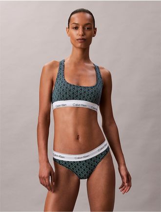 Calvin Klein Womens Icon Cotton Modal Bikini - Green - XS