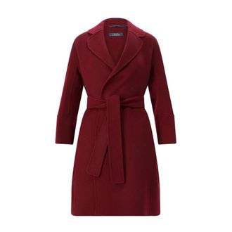 Max Mara Mantels met ceintuur - Dames - Mantels - Rood - Maat: M Zijde