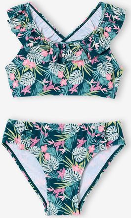 Vertbaudet M&auml;dchen Bikini Oeko-Tex gr&uuml;n bedruckt