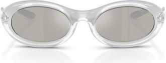 Diesel DL3011U 51mm Oval Sunglasses in Cristal Metallic /Grey Silver at Nordstrom