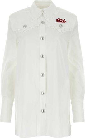Alessandra Rich White poplin shirt dress