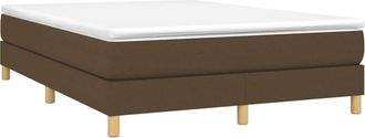 vidaXL Vidaxl - Cama Box Spring Con Colch&oacute;n Tela Marr&oacute;n Oscuro 140x190 Cm