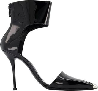 Alexander McQueen High Heel Sandalen - Dames - Pumps - Zwart - 38 EU - Leer - Schoenen