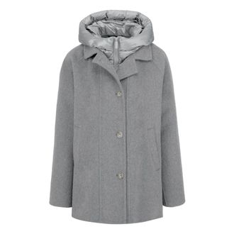 Bomboogie Abrigo bimaterial de lana efecto alpaca - Coats - Mujer - Gris - 2XL