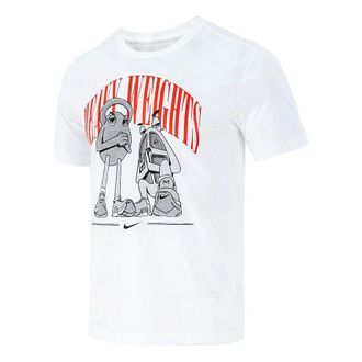 Nike Mens Nike Cartoon Printing Sports Round Neck Short Sleeve White T-Shirt DD6907-100