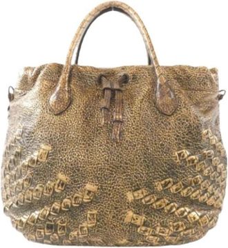 Bottega Veneta Bolso de mano de cuero Pre-owned - Pre-owned - Mujer - Beige - ONE SIZE