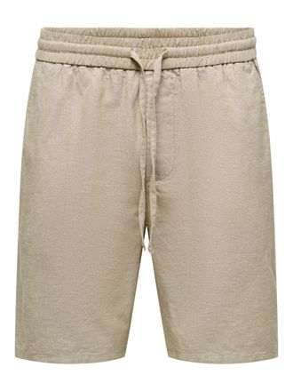 Only & Sons Shorts ONLY & SONS ONSLINUS 0007 COT LIN SHORTS NOOS, Herren, Gr. XXL, N-Gr, coriander detail:two tone (wei&szlig;), Web, Obermaterial: 75% Baumwolle, 25% L