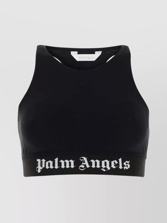 Palm Angels cropped sleeveless racerback sports top
