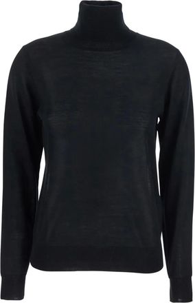 P.A.R.O.S.H. Top a collo alto in lana e seta - Nero