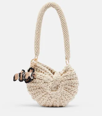 Poupette St Barth Praia Small crochet shoulder bag