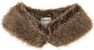 P.A.R.O.S.H. P.a.r.o.s.h., Accessoires, Dames, Bruin, ONE Size, Polyester, Faux Fur Collar