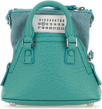 Maison Margiela Sea Green Leather And Fabric 5ac Classique Baby Handbag