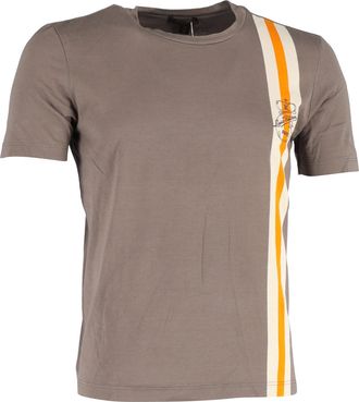 Louis Vuitton Louis Vuitton T-shirt met streepjesdetails in bruin katoen