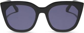 DIFF Eyewear Gjelina 65mm Oversize Cat Eye Sunglasses in Black /Midnight at Nordstrom