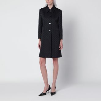 Gucci Cappotto nero in viscosa jacquard GG