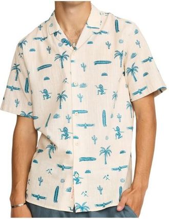 Revolution Cuban Shirt Prints S/S Hemd f&uuml;r Herren | wei&szlig;
