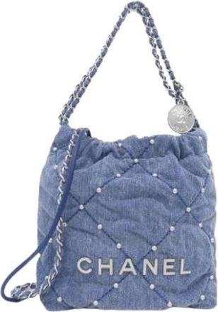 Chanel Bolso Cubo Pre-owned de Denim - Pre-owned - Mujer - Azul - ONE SIZE