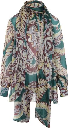 Etro Multicolor Silk Ruched Top-Donna