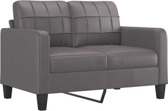 vidaXL Sof&aacute; De 2 Plazas De Cuero Sint&eacute;tico Gris 120 Cm Vidaxl