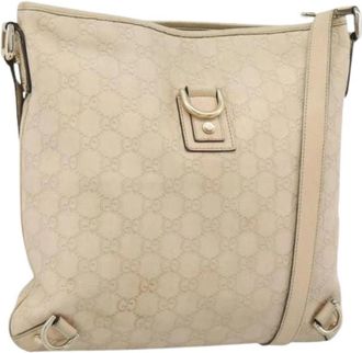 Gucci Pre-owned Vintage GG Canvas Schoudertas - Dames - Vintage Schoudertas - Beige - ONE Size - Leer - Vintage