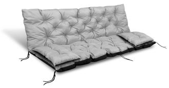 OEM Coj&iacute;n De Jard&iacute;n 120x60x50 Cm + 2 Cojines Para Banco Columpio, Impermeable, Gris Claro