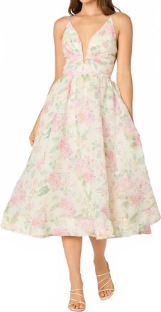 Astr Janna Sleeveless Midi Dress In Beige