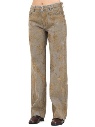 Vicolo Sage Green Cotton Straight-Leg Jeans