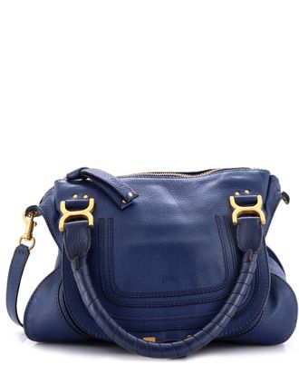 Chlo&eacute; Blue Leather Marcie Satchel Medium (Authentic Pre-Loved)