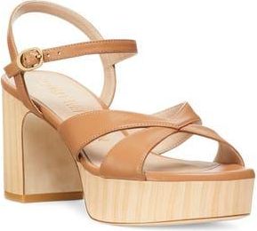 Stuart Weitzman Carmen Midi Platform Sandal in Tan/Sand at Nordstrom Rack, Size 10