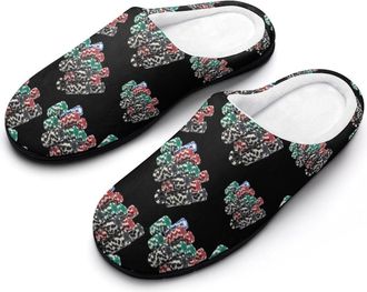 Generic Casino Poker Chips Cotton Slippers for Women Indoor Outdoor Slipper Slip-On Memory Foam Home Shoes