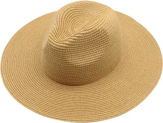 Generic Foldable Panama Straw Hat Wide Brim Sun Protection - Summer Beach Sun Hat for Women Men, Unisex Foldable Design, Multiple Colours Unisex Versatility A