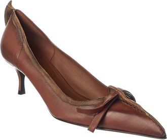 Prada Antiqued Leather Pointy-Toe Pump