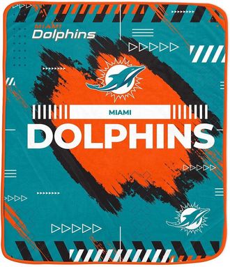 Pegasus Sports Miami Dolphins Nfl Team Modern Graphic Fleece Blanket