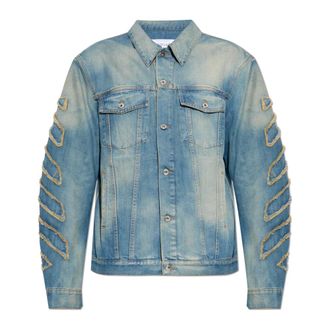 Off-white Denim Jackets, male, Blue, Size: XL Denim Jacket