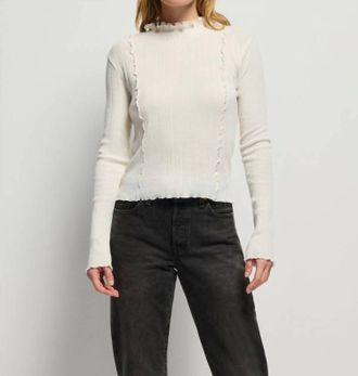 Nation Ltd Gizelle Long Sleeve Top In Porcelain