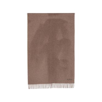 A.P.C. A. p.c. Logo-embroidered Fringed Scarf