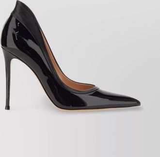 Gianvito Rossi tuxedo pointed toe patent finish pumps