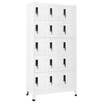 Berkfield Home Locker Cabinet White 90x40x180 cm Steel | Size: 90 x 40 x 180 cm