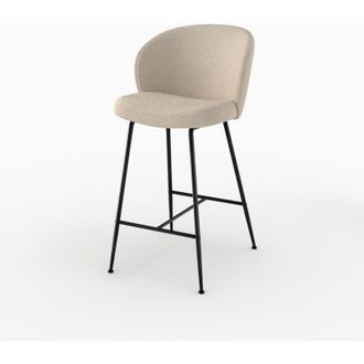 Rendez-Vous D&eacute;co Silla De Bar De Tela Boucle Beige 66 Cm - Groom