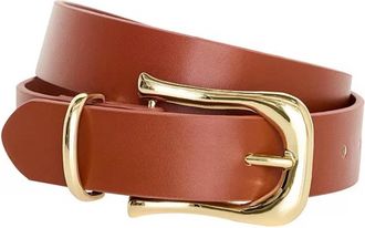 Good American Womens Classic Saddle Buckle Belt In Luggage