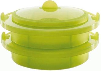 None L&eacute;ku&eacute; Vaporiera, 2 livelli + coperchio verde