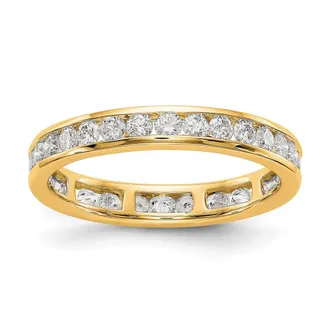Diamond2Deal 14k Gold 1 Ct Lab Grown Diamond Channel Set Eternity Band Ring