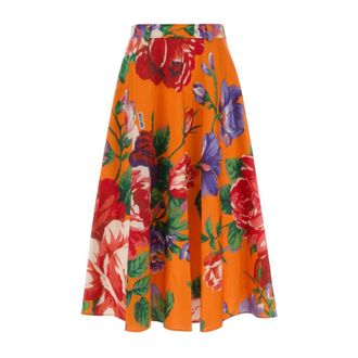 Moschino Midi Skirts, female, Multicolor, Size: M Printed Stretch Cotton Skirt