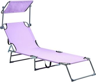 Beliani Beliani - Tumbona De Jard&iacute;n Patio Reclinable Con Toldo De Acero Plegable Violeta Foligno