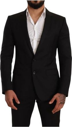 Dolce & Gabbana Heren, Jassen, Zwart, Maat: XS Wol