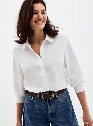 Contemporaine Womens Silky hidden placket shirt