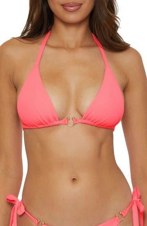 BECCA by Rebecca Virtue Modern Edge Triangle Bikini Top in Coral Reef at Nordstrom Rack, Size Medium