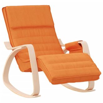 vidaXL Silla Mecedora De Tela Amarillo Oscuro Vidaxl