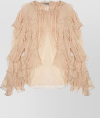 Alberta Ferretti silk ruffled blouse